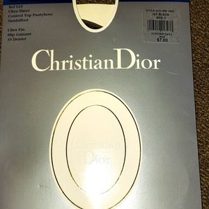 Vintage NIB Christian Dior Ultra Sheer Control Top pantyhose. Size 3. Black